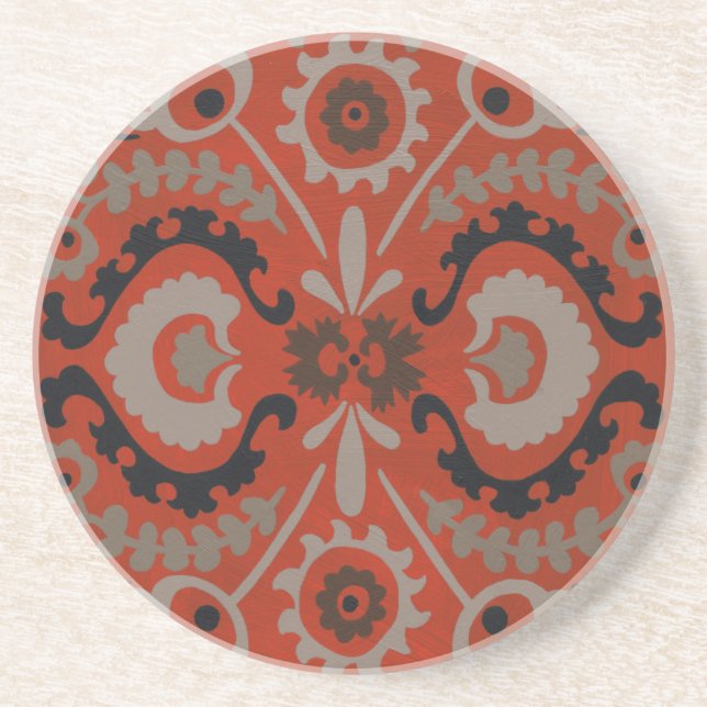 Posavasos De Arenisca Cinnabar Suzani I (Frente)