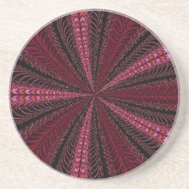 Posavasos De Arenisca Cinta roja que nunca termina (Frente)