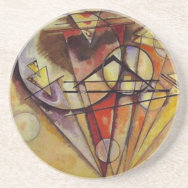 Posavasos De Arenisca Círculos abstractos de Kandinsky (Frente)