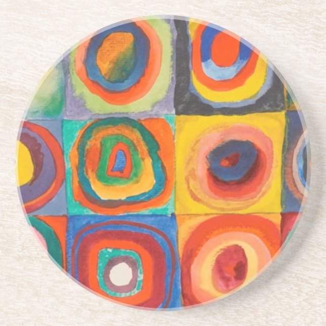 Posavasos De Arenisca Círculos Concéntricos de las plazas de Kandinsky (Frente)