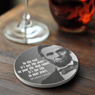 Posavasos De Arenisca Cita de Abe Lincoln sobre la vida