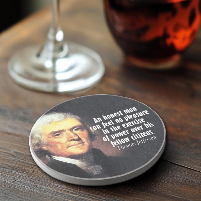 Posavasos De Arenisca Cita de Thomas Jefferson al poder (Thomas Jefferson Quote Coaster)