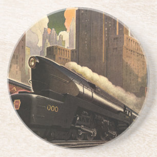 Posavasos De Arenisca Ciudad antigua, tren Duplex T1 en vías férreas