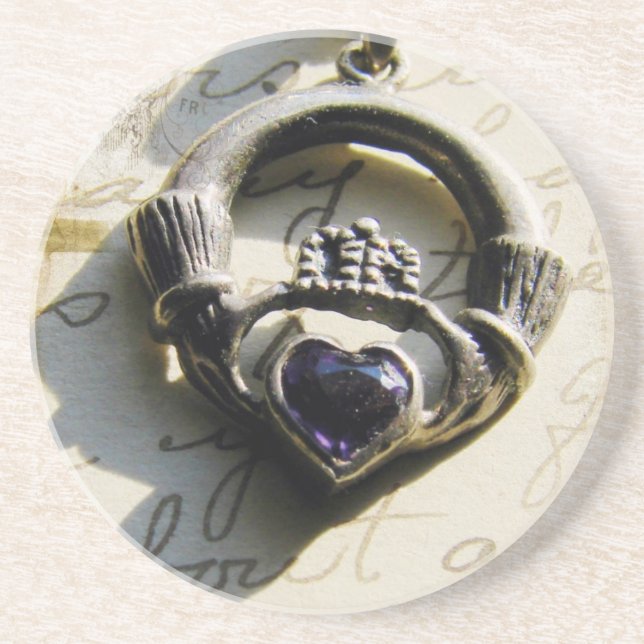 Posavasos De Arenisca Claddagh (Frente)