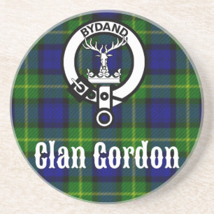 Posavasos De Arenisca Clan Gordon Tartan Escudo