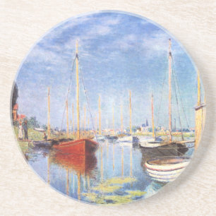 Posavasos De Arenisca Claude Monet: Barcos de placer en Argenteuil