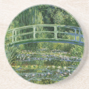 Posavasos De Arenisca Claude Monet Water Lilies y el puente japonés