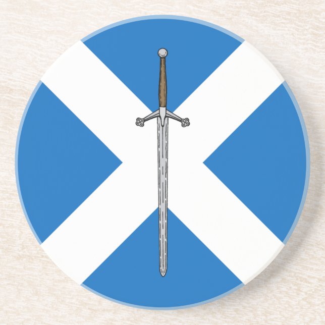 Posavasos De Arenisca Claymore y Saltire (Frente)