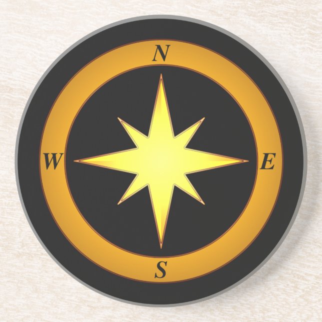 Posavasos De Arenisca Coaster de flecha norte (Frente)
