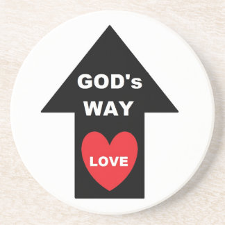 Posavasos De Arenisca Coaster Gods Way Love Arrow Heart