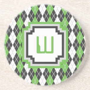 Posavasos De Arenisca Coaster Retro Argyle de arenisca