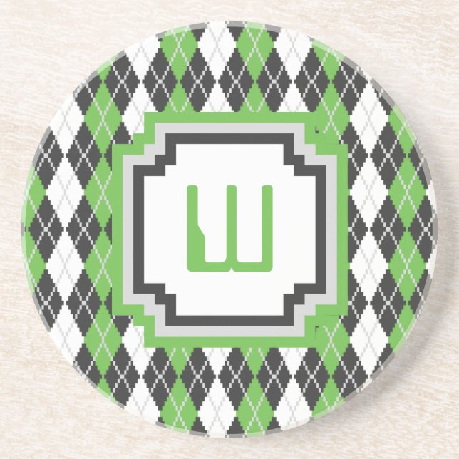Posavasos De Arenisca Coaster Retro Argyle de arenisca (Frente)