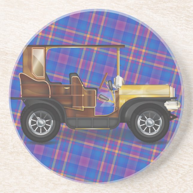 Posavasos De Arenisca Coche Clásico (Frente)