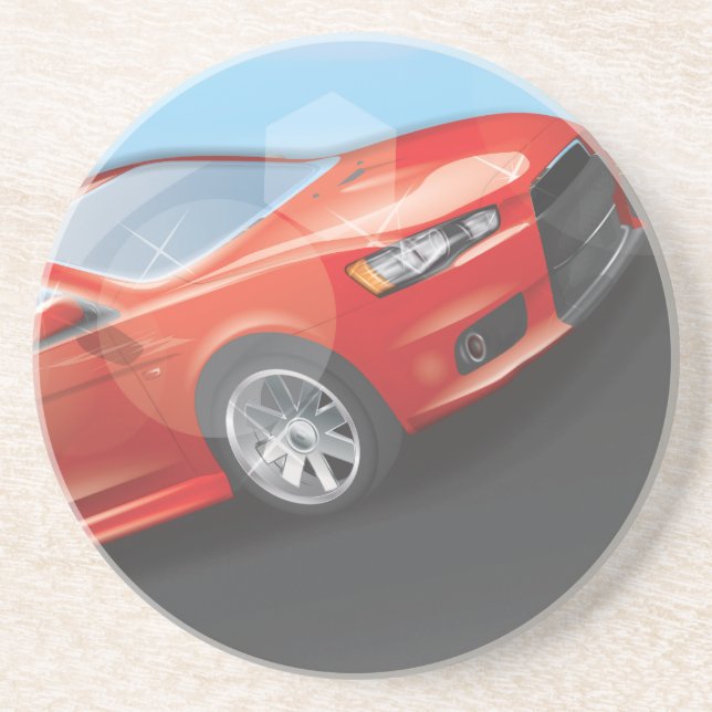Posavasos De Arenisca Coche deportivo (Frente)