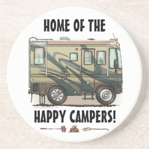 Posavasos De Arenisca Coche grande Motorhome del campista contento lindo