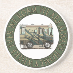 Posavasos De Arenisca Coche grande Motorhome del campista contento lindo