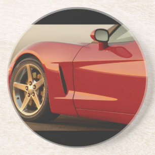 Posavasos De Arenisca Coche rojo clásico