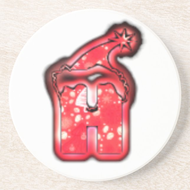 Posavasos De Arenisca Colección moderna de Santa Hat. (Frente)