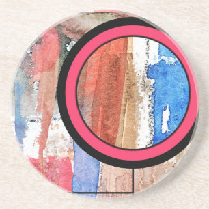 Posavasos De Arenisca collage del arte abstracto, técnicas mixtas y