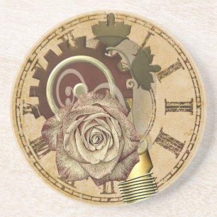 Posavasos De Arenisca Collage del reloj del vintage