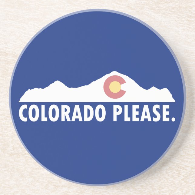 Posavasos De Arenisca Colorado Please (Frente)