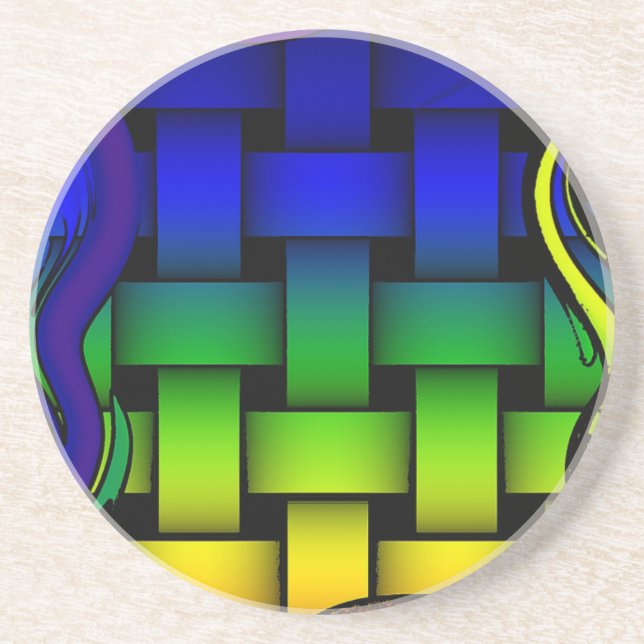 Posavasos De Arenisca Colores tejidos (Frente)