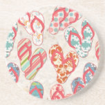 Posavasos De Arenisca ¡Colorido y divertido diversión de verano!<br><div class="desc">¡El verano significa "chanclas"! Este diseño grita el verano con una variedad de diseños vivos y coloridos. ¡Muestra tu amor de vuelta con este diseño de tipo!</div>