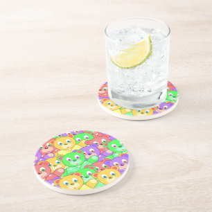 POSAVASOS DE ARENISCA COLORIDOS OSOS TEDIDOS