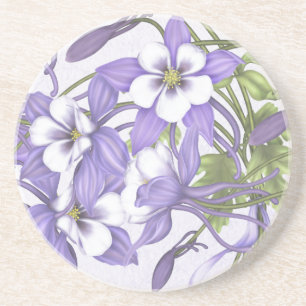 Posavasos De Arenisca Columbine Bouquet Coaster
