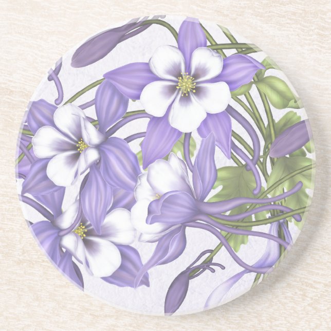 Posavasos De Arenisca Columbine Bouquet Coaster (Frente)