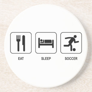Posavasos De Arenisca Coma el práctico de costa del fútbol del sueño