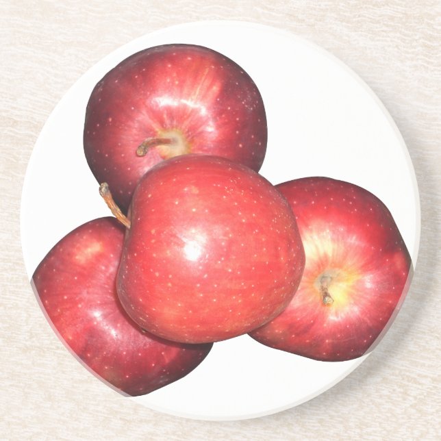 Posavasos De Arenisca Come una manzana y vete a la cama (Frente)