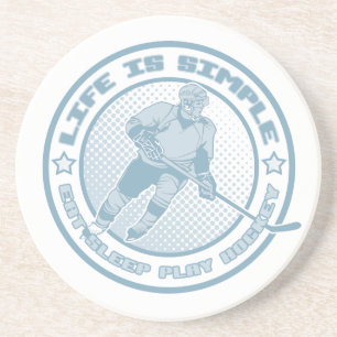 Posavasos De Arenisca Comer, dormir, jugar a la montaña rusa de hockey