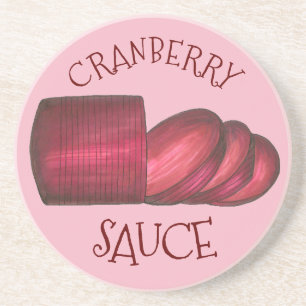 Posavasos De Arenisca Comida de Salsa de Cranberry con enlatado de Acció