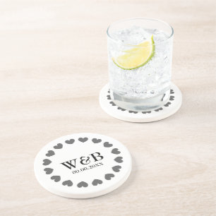 Posavasos de arenisca con corazón personalizado pa