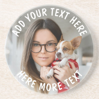 Posavasos de arenisca con foto y texto o nombre pe
