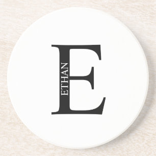 Posavasos de arenisca con monograma personalizado