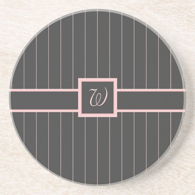 Posavasos de arenisca con rayas rosadas negras (Frente)
