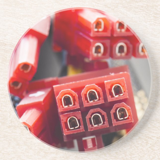 Posavasos De Arenisca Conector de cable de PC (Frente)