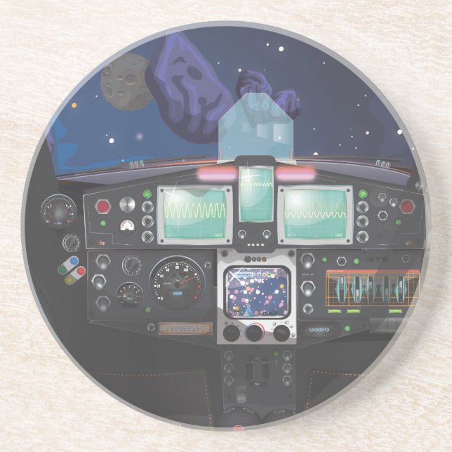 Posavasos De Arenisca Consola de nave espacial (Frente)