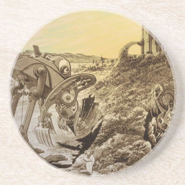 Posavasos De Arenisca Construcción de planetas de ciencia ficción de vin (Frente)