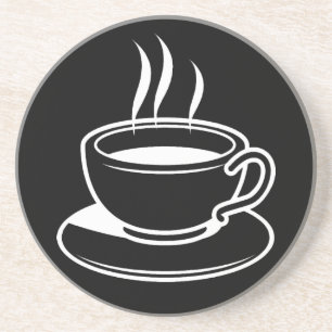 Posavasos De Arenisca Copa caliente de café - negro