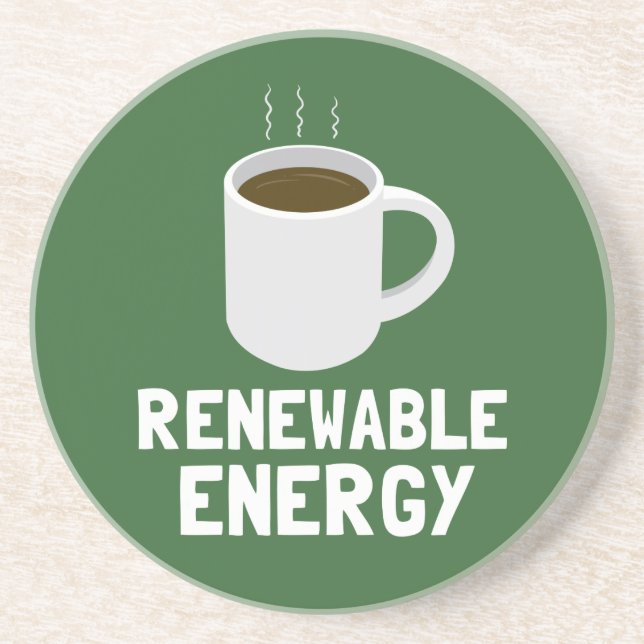 Posavasos De Arenisca Copa de café de energía renovable (Frente)