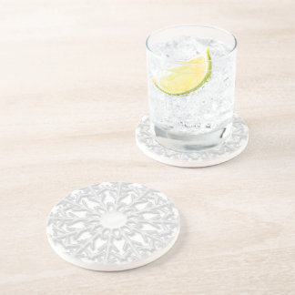 Posavasos De Arenisca Copo de nieve blanco