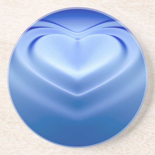 Posavasos De Arenisca Corazón azul (Frente)