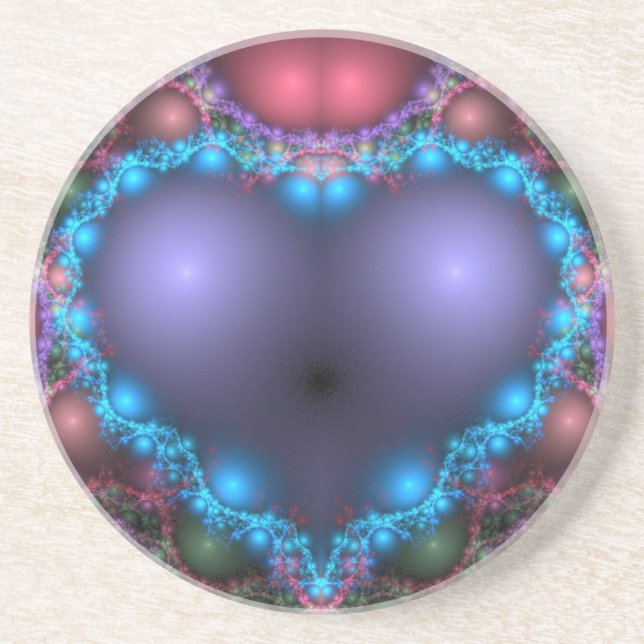 Posavasos De Arenisca Corazón azul (Frente)