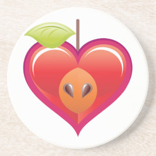 Posavasos De Arenisca Corazón de Apple