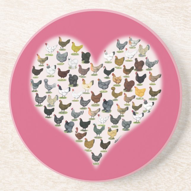 Posavasos De Arenisca Corazón de pollo (Frente)