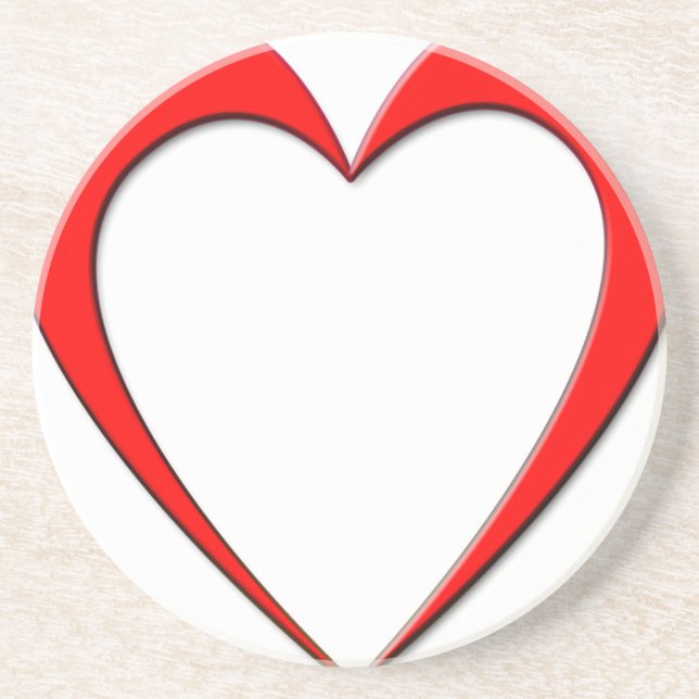 Posavasos De Arenisca Corazón Rojo (Frente)