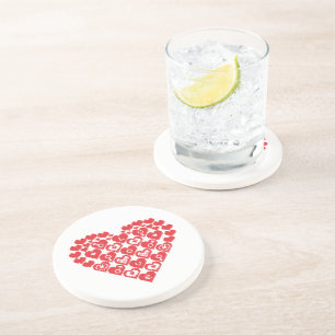 Posavasos De Arenisca CORAZÓN rojo de los corazones